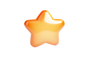 Shiny Orange Star Icon with Gradient Effect for Design Project png
