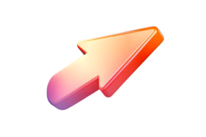3D Arrow Icon with Gradient Colors for Digital Design and User Interface Elements png