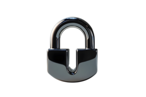 Secure Lock Icon HighQuality 3D Render of a Metallic Padlock for Safety and Protection Concep png