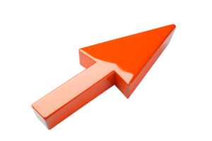 3D Orange Arrow Pointing Right Modern Design for Navigation Direction and Progress png