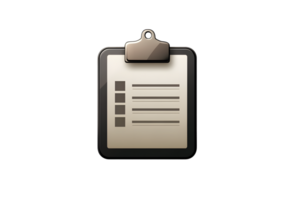 Clipboard with Checklist Document Icon for Business and Organization Task png