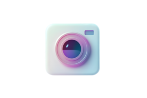 Camera Icon with Gradient Lens and Flash Modern Design for Photography Apps Digital Imaging T png