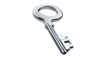 Shiny Metallic Key on Black Background Security Access and Protection Symbol png