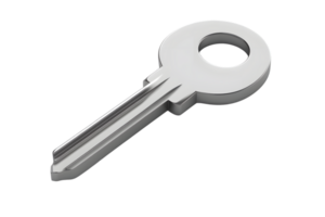 A sleek metallic key with a modern design ideal for security and access concepts png