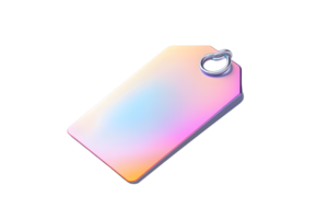 Gradient Tag with Metallic Ring Modern Design for Product Labels Pricing Tags and Inventory png