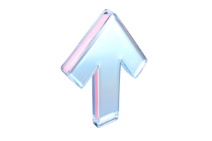 Upward Directional Indicator A Glossy Futuristic Arrow Symbolizing Progress and Guidance in D png