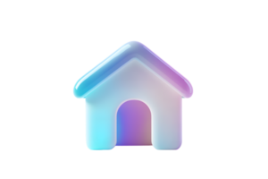 Glowing Abstract Home Icon with Gradient Colors for Digital Design and Applications png