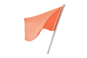 Orange Flag Fluttering in the Wind on a Transparent Background Ideal for Sports Events and D png