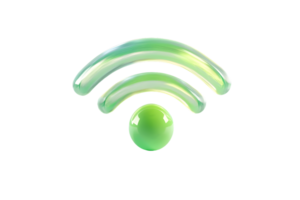 Green WiFi Signal Icon with Shiny Sphere Digital Connectivity Symbol for Technology and Intern png