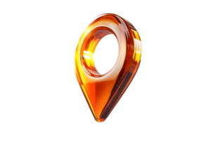 Shiny Orange Location Pin Icon for Navigation and Mapping Applications png