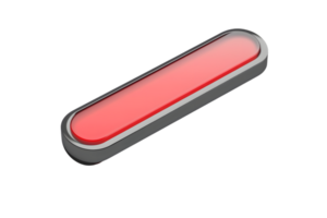 Red Elliptical Button with Metallic Frame on Black Background for User Interface Design png