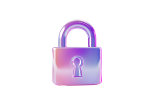Secure and Stylish Lock Icon with Gradient Colors for Digital Security Privacy Protection and png