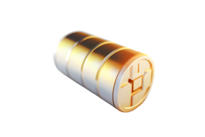 Golden Cylinder with Intricate Design Ideal for Luxury Technology and Abstract Themes png