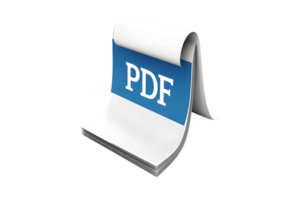 A PDF document icon with a stack of papers symbolizing digital files and data storage for busi png