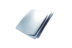 Stacked Metallic Tablets with Reflective Surfaces for Technology and Design Concept png
