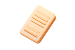 3D Rendered Document Icon with Text Lines Minimalist Design for Digital Interfaces and Applica png