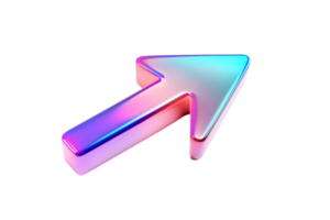3D Arrow Icon with Gradient Colors for Modern Design Projects png