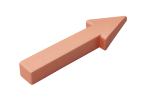 3D Rendered Upward Arrow Icon in Soft Peach Color Ideal for Business Growth Progress and Dir png