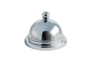 Shiny Metal Service Bell on a Black Background for Customer Assistance and Reception Use png