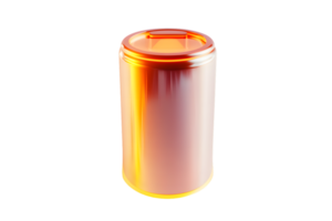 Shiny Metallic Cylinder with Orange Glow Ideal for Industrial Technology and Futuristic Desi png