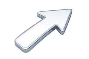 3D Arrow Icon Pointing Upwards Modern Glossy Design for Navigation and Directional Use png