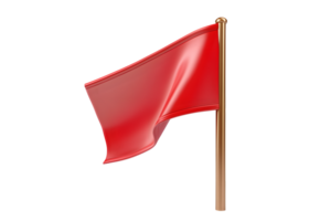 A bold red flag waving in the wind mounted on a sturdy pole symbolizing alertness and attenti png