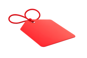 Red Tag with String Blank Label for Pricing Identification and Customization png