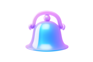 Glowing Bell Icon with Gradient Colors for Notifications and Alerts png