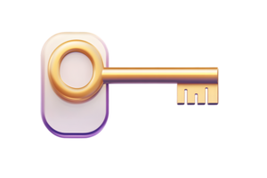 Golden Key with Modern Design Unlocking Security and Access Solutions png