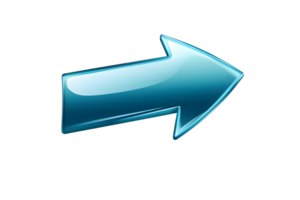 Blue Arrow Icon with Glossy Finish for Navigation and Directional Use png