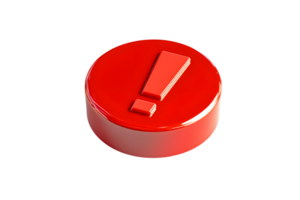Red Exclamation Mark Button Warning Alert and Attention Symbol for Safety and Notification D png