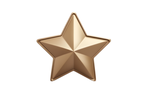 Golden Star Icon with Shiny Surface 3D Rendered Design for Awards Recognition and Decorative png