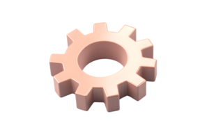 3D Rendered Gear Mechanism in Soft Pink Tone for Industrial and Mechanical Design Concepts png