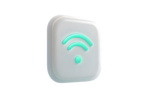 WiFi Router Icon with Glowing Signal Symbol and Indicator Light png
