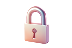 Secure Lock Icon with Gradient Colors for Digital Security and Privacy Concepts png