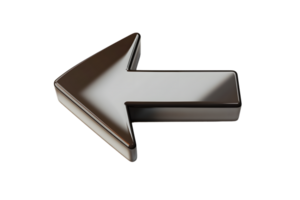 3D Arrow Icon with Metallic Finish Modern Design for Navigation User Interface and Direction png