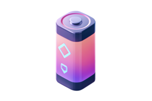 A vibrant gradientcolored battery icon with modern design elements for digital and technology png