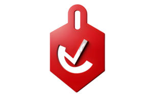 Red Tag with Checkmark Icon Modern Design for Approval Success and Verification Symbols png