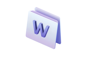 Document Folder Icon with Letter W Digital File Symbol Software Application Office Productiv png