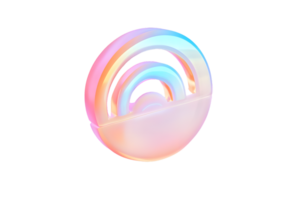 Abstract Spherical Design with Rainbow Layers Modern Futuristic Art for Creative Projects and png