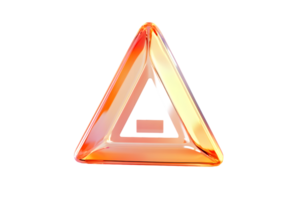 Warning Triangle with Reflective Surface and Illuminated Edges for Safety and Alertness png