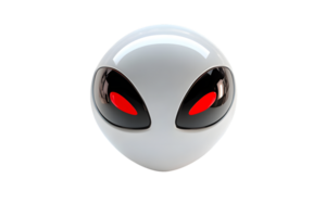 Futuristic Alien Head with Red Eyes HighResolution 3D Rendering for SciFi Fantasy and Tech png