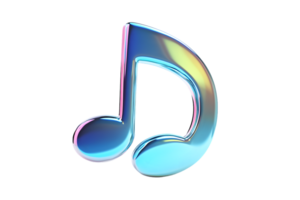 Shiny Music Note Icon with Gradient Colors for Design and Multimedia Project png
