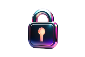 Secure and Shiny Lock Icon with Gradient Colors for Digital Security Concepts png