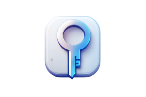 Secure Key Icon with Gradient Blue and White Design for Digital Security Concepts png