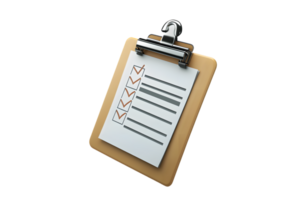 Clipboard with Checklist Organized Task Management Tool for Efficiency and Productivit png
