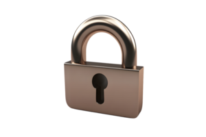 Secure Metallic Padlock with Keyhole Safety Protection and Security Symbol png