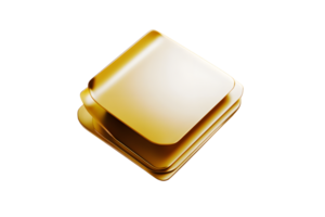 Golden Square Layers Stacked Metallic Shapes for Design and Artistic Projects png