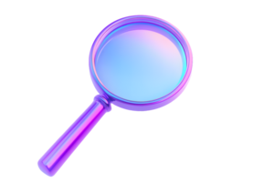 A vibrant magnifying glass with a gradient handle ideal for search and investigation themes png