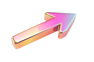 3D Rendered Metallic Arrow with Gradient Colors Modern Design Element for Technology and Innov png